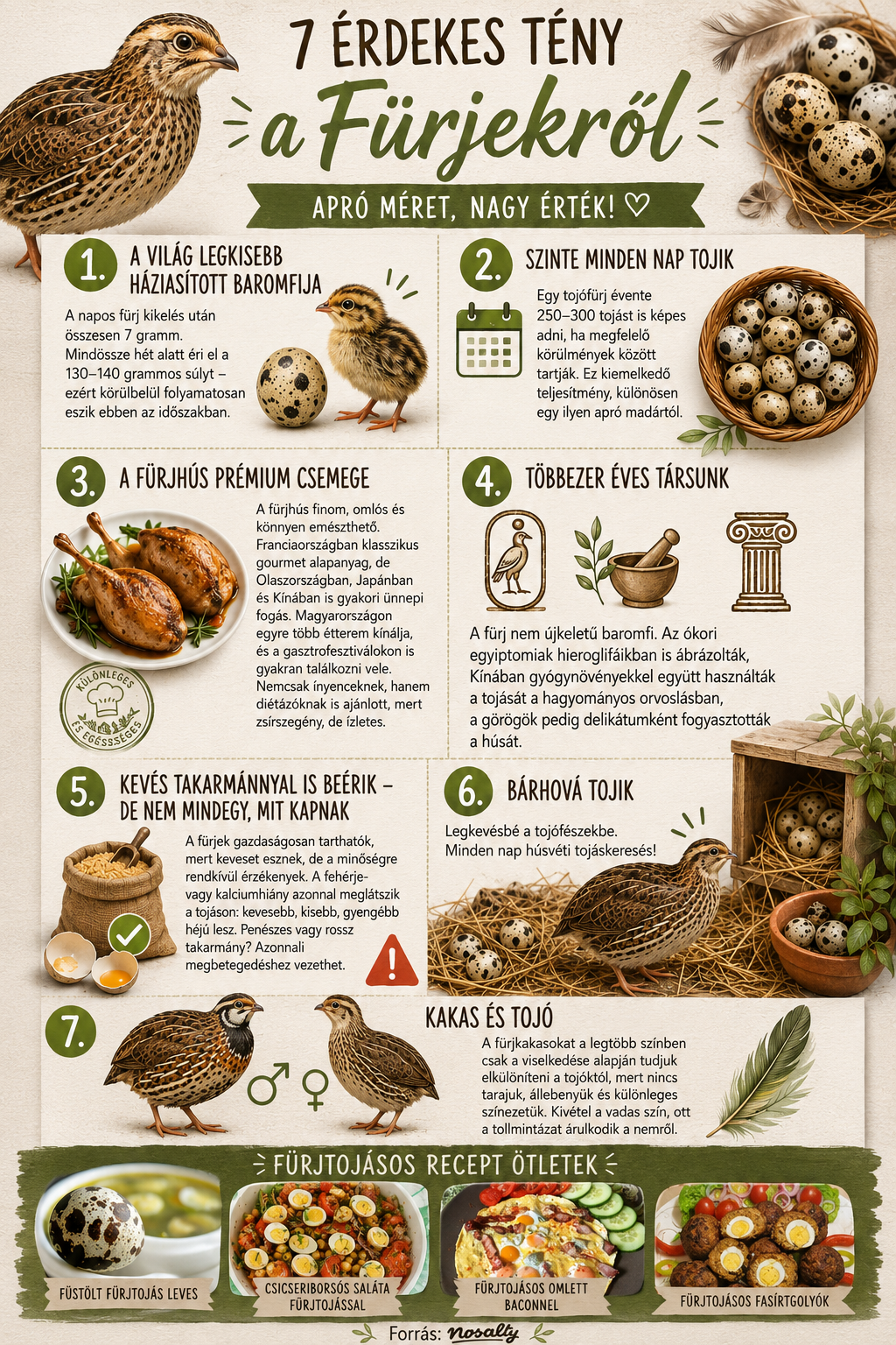 7 érdekes tény a fürjekről – infografika
